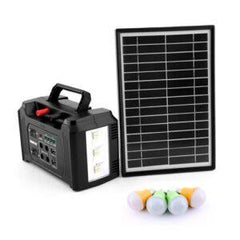 Geepas GPS5593 Power Caster 7000mAh Rechargeable Battery 4 Pcs Led Bulbs with Solar Panel