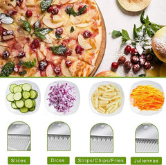 Multi-Function Vegetable Cutter/Mandoline Slicer - Fast and Easy Food Prep Tool