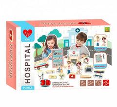 Kids Toys Blocks Funny Cartoon EVA Foam Scene Hospital 3D Puzzle