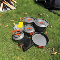 Green Lion Camping Cookware Set - OrangeBlack