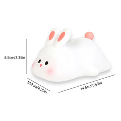 LED Night light Cute Big Face Rabbit Night Light Kid Touch Sensor Timing USB Rechargeable for Birthday Gifts Bedroom Decor