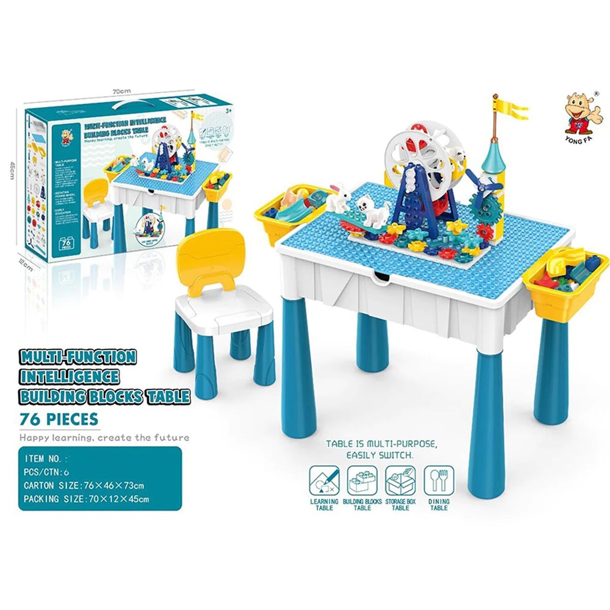 Multifunction Intelligence Building Blocks Table 76Pcs - Buygeeni