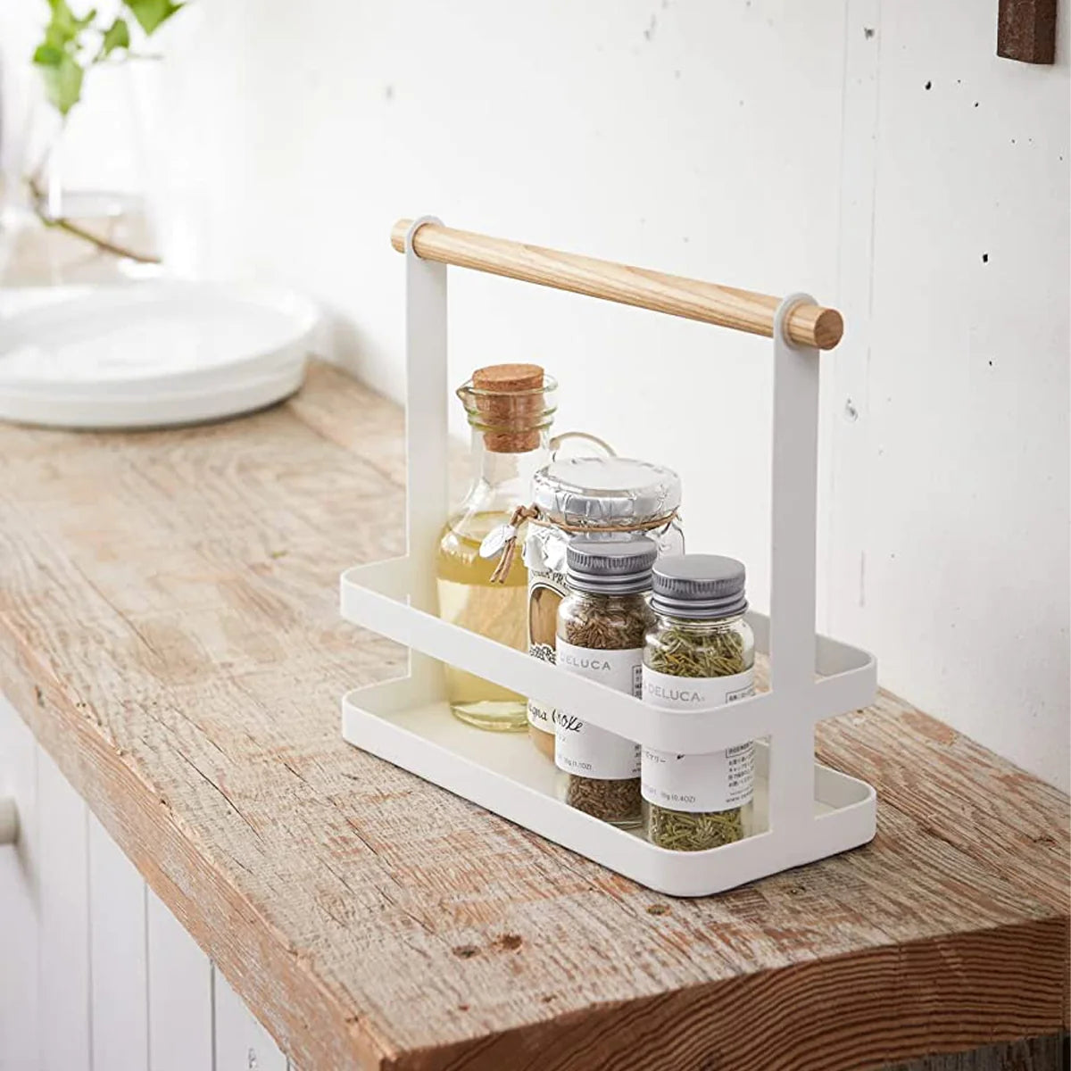 Spice Metal Rack With Wooden Handle - Buygeeni