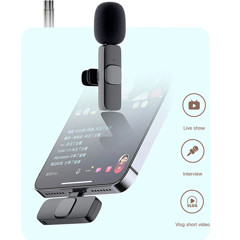 Wireless Lavalier Microphone Portable Audio Video Recording - Buygeeni