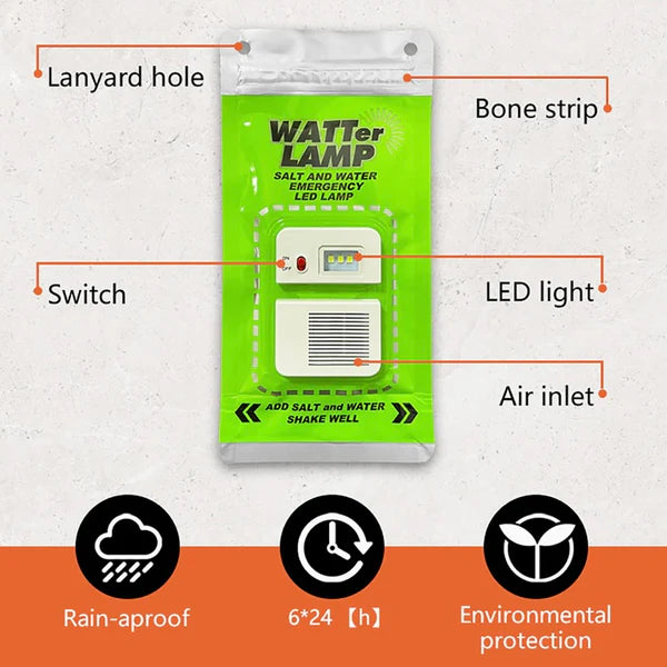 VKOSHA Salt Water Lamp Emergency Lighting - Buygeeni