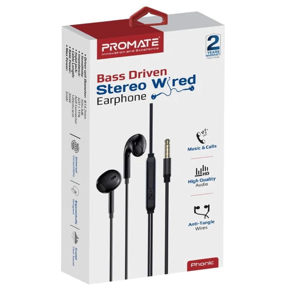 PROMATE Bass Driven Stereo Wired Earphone - Buygeeni