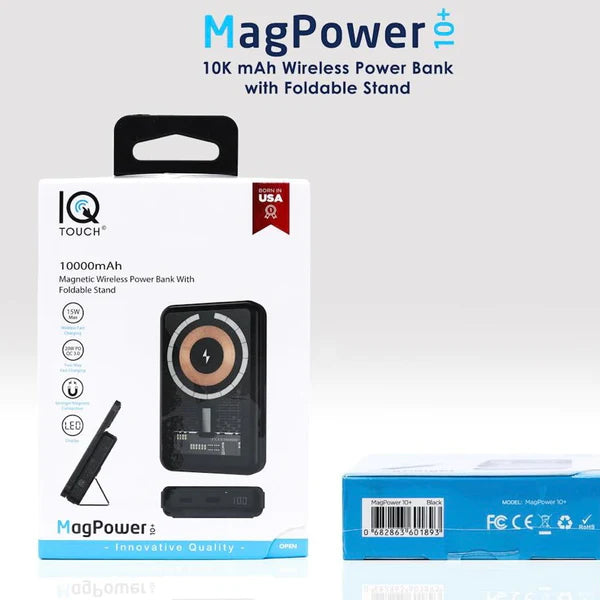 IQ TOUCH MagPower 10+ 10K mAh Wireless Power bank foldable - Buygeeni