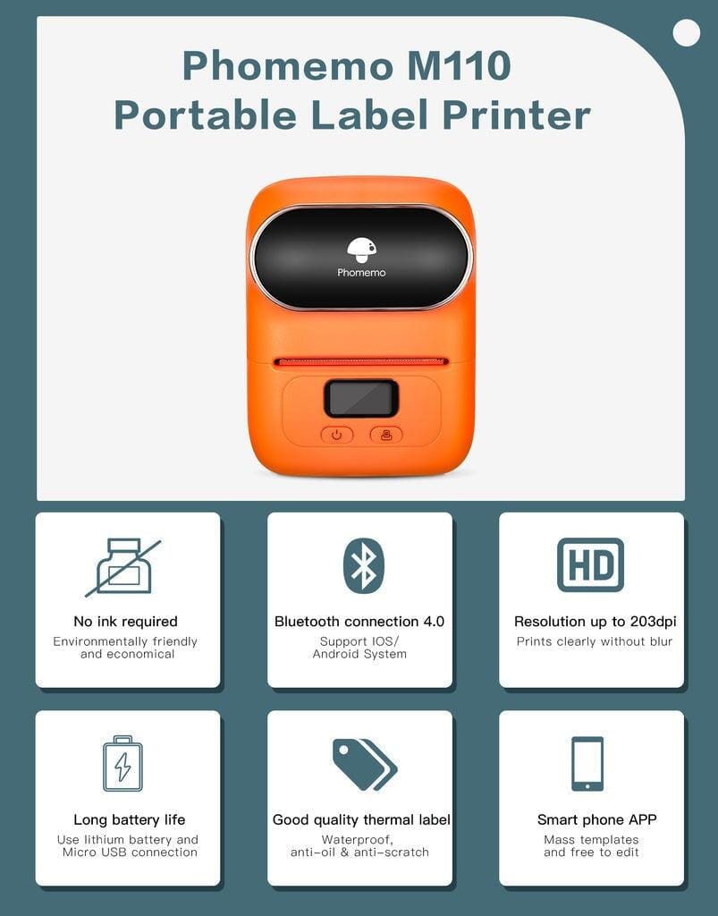 M110 Phone Printers Thermal Label Printer M110 Phone Printers Thermal Label Printer buygeeni 