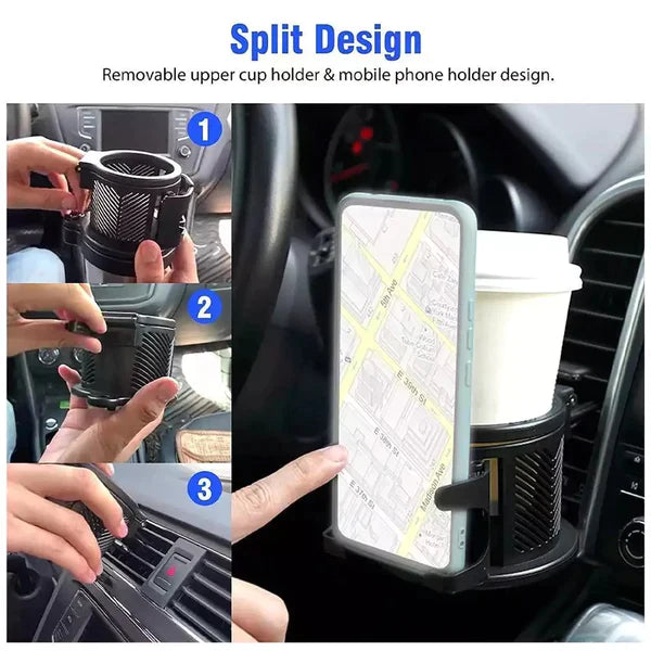 Multifunctional car phone and cup holder with adjustable base Multifunctional car phone and cup holder with adjustable base buygeeni 